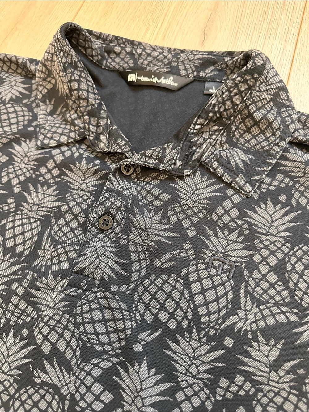 Travis Mathew Men's Pineapple-Print Polo Shirt - Gray/Black